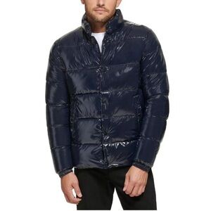Calvin Klein Shine True Navy Quilted Puffer Jacket M NWT